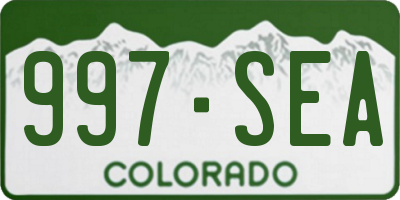 CO license plate 997SEA