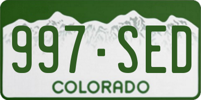 CO license plate 997SED