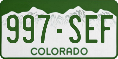 CO license plate 997SEF