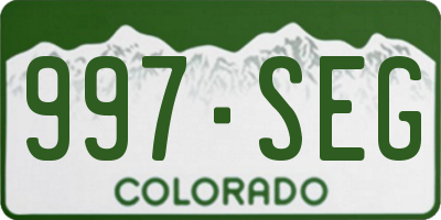 CO license plate 997SEG