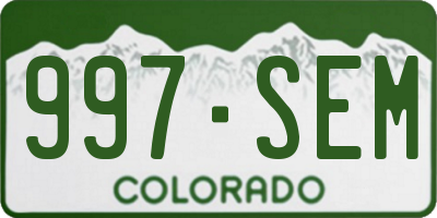 CO license plate 997SEM