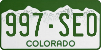 CO license plate 997SEO