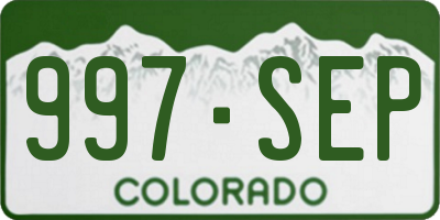 CO license plate 997SEP