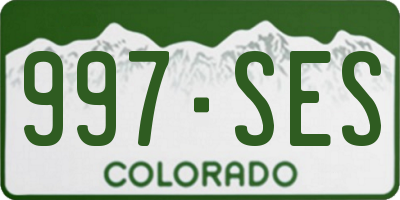 CO license plate 997SES