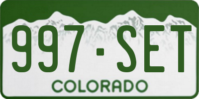CO license plate 997SET