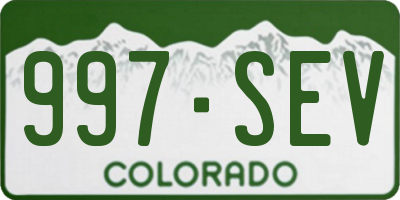 CO license plate 997SEV