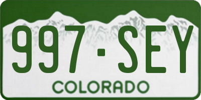 CO license plate 997SEY