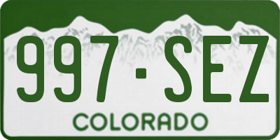 CO license plate 997SEZ