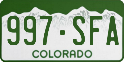 CO license plate 997SFA