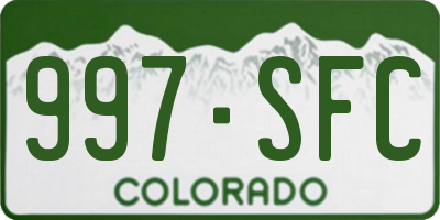 CO license plate 997SFC