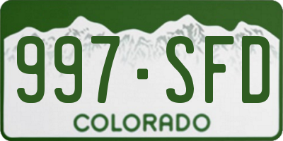 CO license plate 997SFD