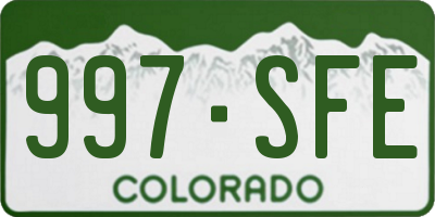CO license plate 997SFE