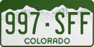 CO license plate 997SFF