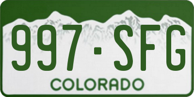 CO license plate 997SFG