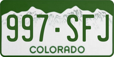 CO license plate 997SFJ