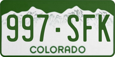 CO license plate 997SFK