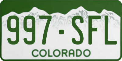 CO license plate 997SFL