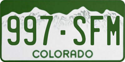 CO license plate 997SFM