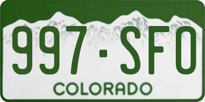 CO license plate 997SFO