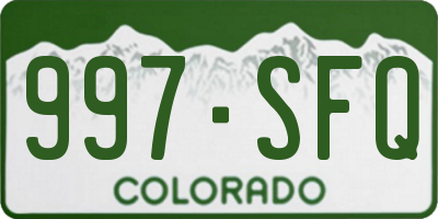 CO license plate 997SFQ