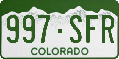CO license plate 997SFR