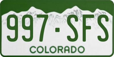 CO license plate 997SFS