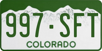 CO license plate 997SFT