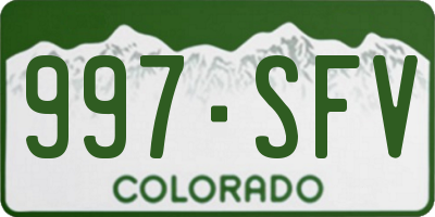 CO license plate 997SFV