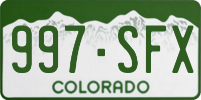 CO license plate 997SFX