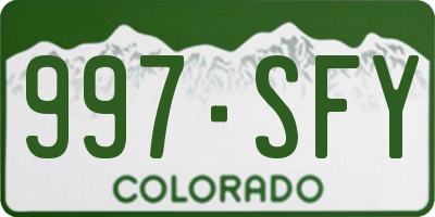 CO license plate 997SFY