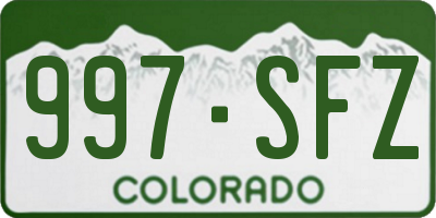 CO license plate 997SFZ
