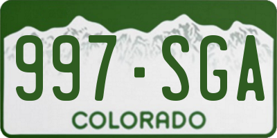 CO license plate 997SGA