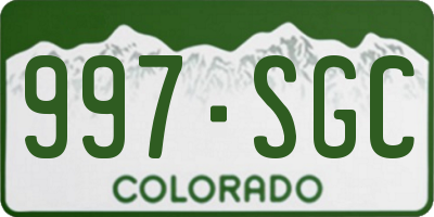 CO license plate 997SGC