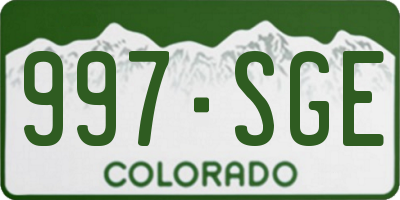 CO license plate 997SGE