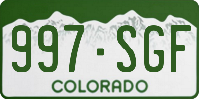 CO license plate 997SGF