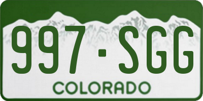 CO license plate 997SGG