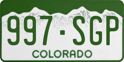 CO license plate 997SGP