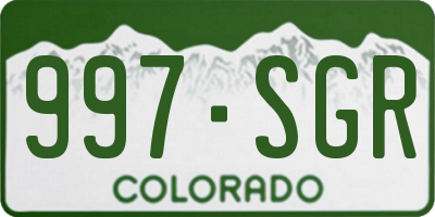 CO license plate 997SGR