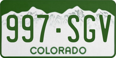 CO license plate 997SGV