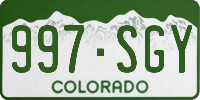 CO license plate 997SGY