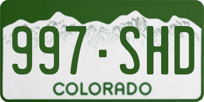 CO license plate 997SHD