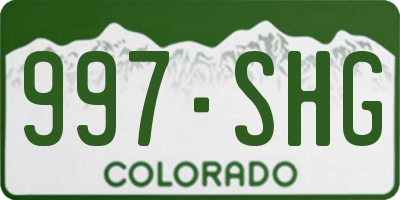 CO license plate 997SHG