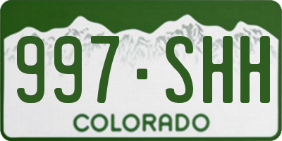 CO license plate 997SHH
