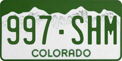 CO license plate 997SHM