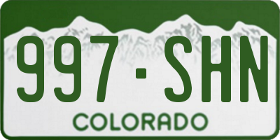 CO license plate 997SHN