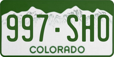 CO license plate 997SHO