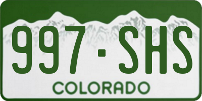 CO license plate 997SHS