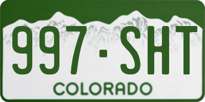 CO license plate 997SHT