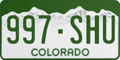 CO license plate 997SHU