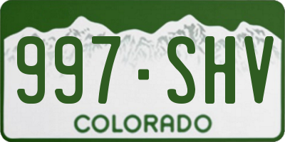 CO license plate 997SHV